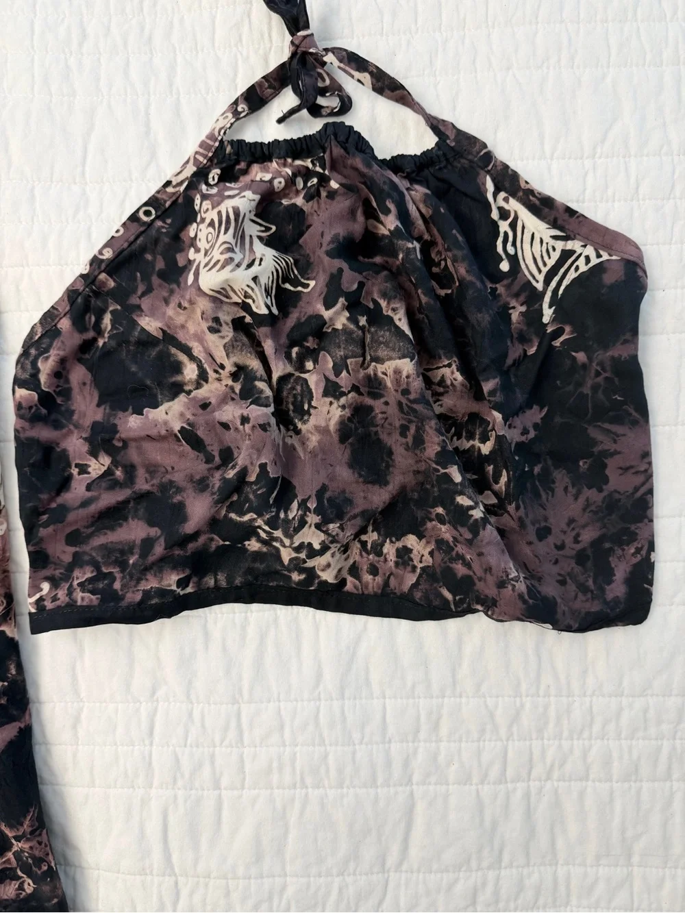 Tie-Dye Fish Print Two-Piece Crop Top and Skirt Set - By Uluwatu Bali Island